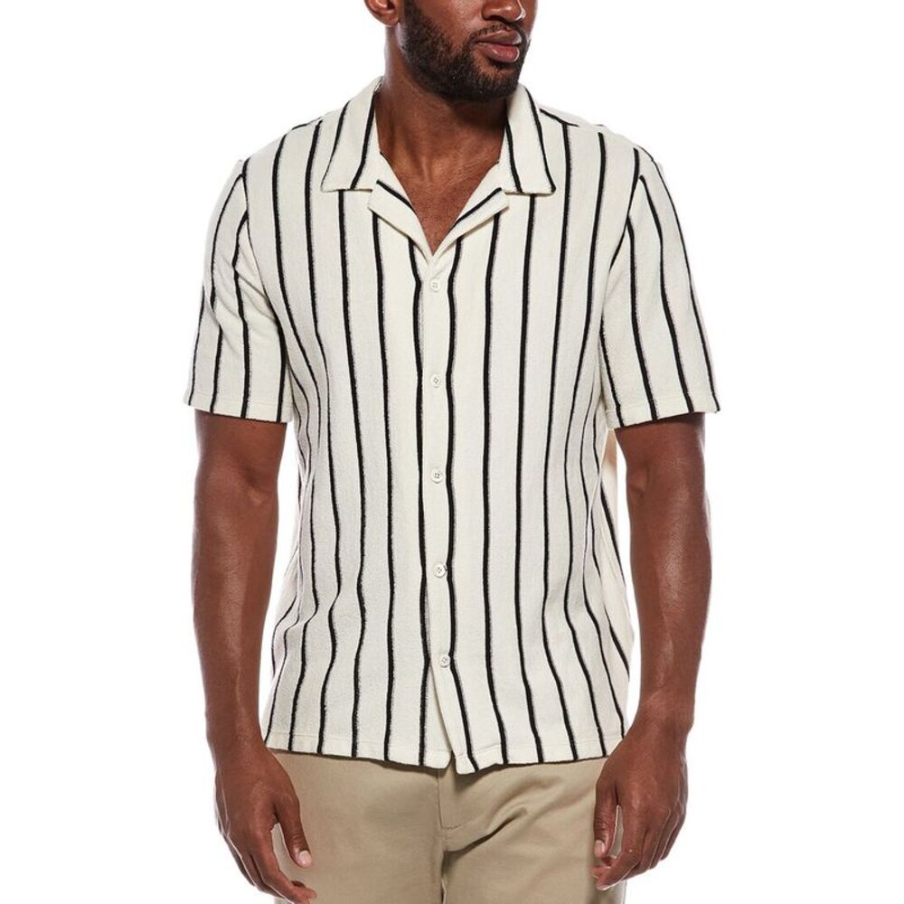 Madewell Mens  The Textured Knit Camp Collar Shirt, White